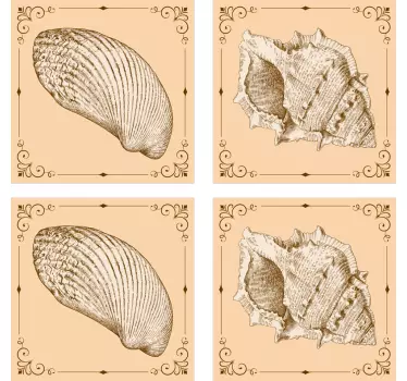Wandtattoo natur dekorative muschel-muster - TenStickers