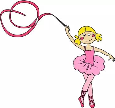 Wandtattoo Ballerina mit Gymnastikband - TenStickers