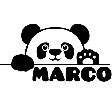 Wandstickers Kinderzimmer Kundenspezifischer name baby panda - TenStickers