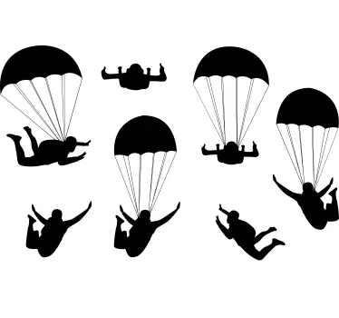 Wandtattoo Extremsport fallschirmspringer-silhouetten-set - TenStickers