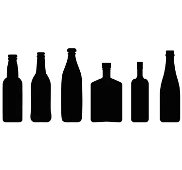Folie kühlschrank flaschen-silhouetten kollektion - TenStickers