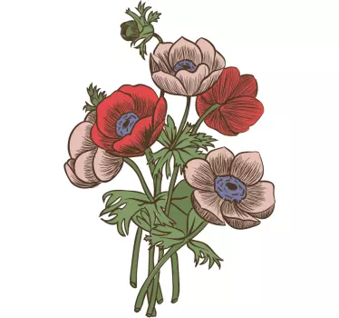 Wandtattoo Blumen charmante anordnung - TenStickers