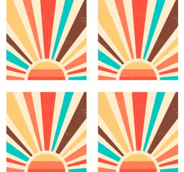 Vintage Sonnenuntergang Fliesen Aufkleber - TenStickers