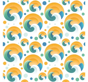 Fliesenaufkleber wellen und punkte - TenStickers