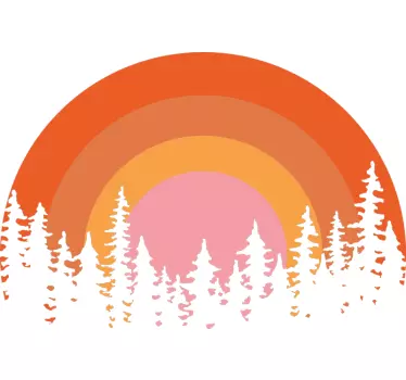 Wandtattoo natur bunte sonnenaufgang landschaft - TenStickers