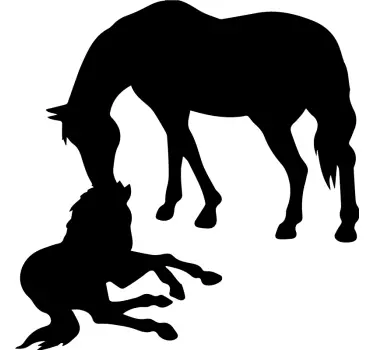 Wandtattoo Waldtier Pferd mutter und sohn - TenStickers
