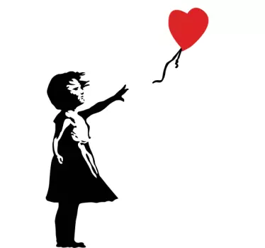 Banksy Wandtattoo Mädchen mit Herzluftballon - TenStickers