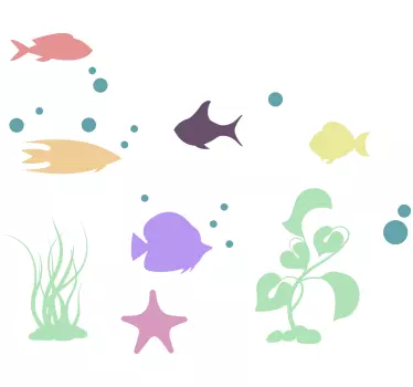 Fisch aufkleber unterwasserlebensszene - TenStickers