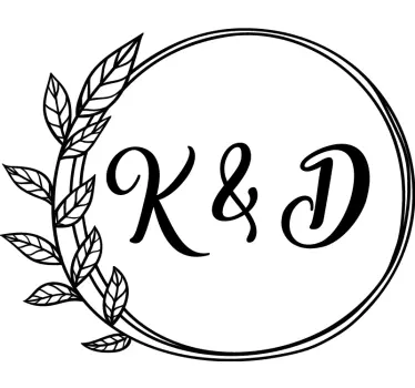 Wandtattoo bett mit personalisierbarem initialen-kreis - TenStickers