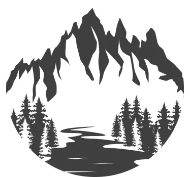 Wandtattoo Natur berglandschaftssilhouette - TenStickers