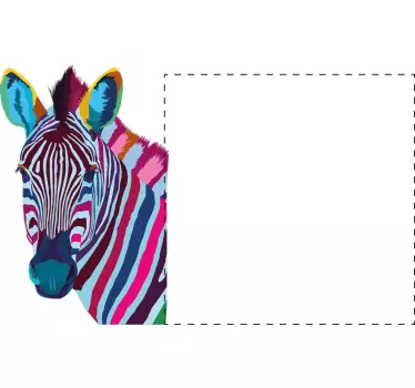 Lichtschalter aufkleber buntes zebra gesicht - TenStickers