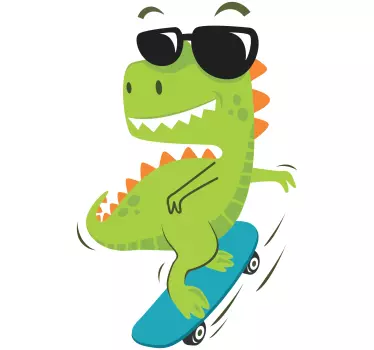 Dino Aufkleber Dino mit brille auf - TenStickers