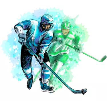Wandtattoo Sport Abstrakte hockeyspieler - TenStickers