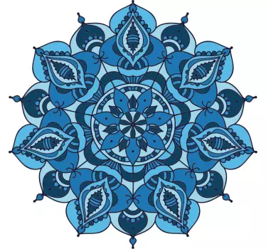 Wandtattoo natur filigranes blaues mandala - TenStickers