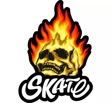 Wandtattoo extremsport totenkopf flammen grafik - TenStickers