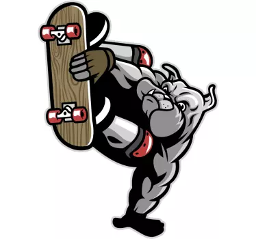 Wandtattoo Extremsport bulldogge skateboard grafik - TenStickers