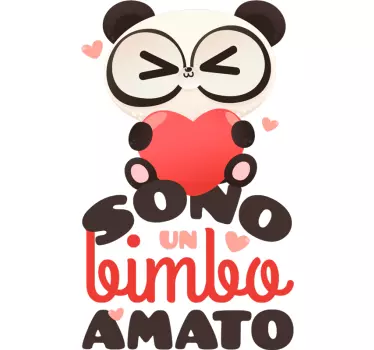 Wandtattoo Waldtier Liebte baby panda - TenStickers