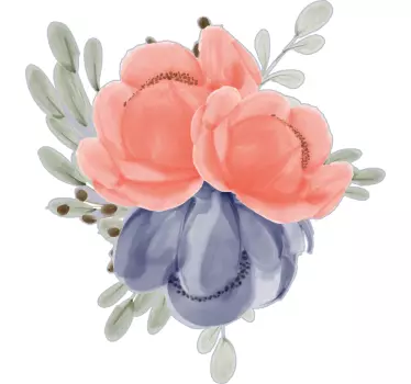 Wandtattoo Blumen blumenstrauß mit blüten - TenStickers