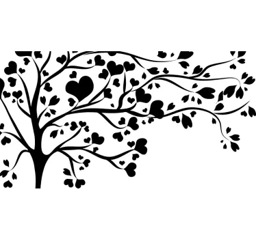 Wandtattoo natur herzverzierter baum - TenStickers