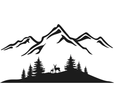 Wandtattoo natur bergsilhouette szene - TenStickers