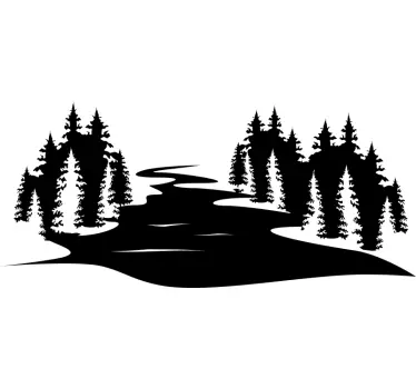 Wandtattoo natur malerische flusslandschaft - TenStickers