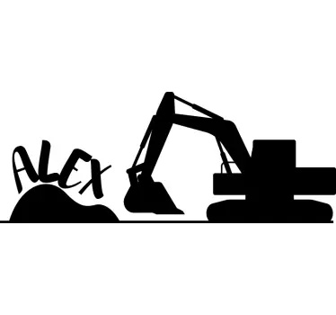 Personalisierte Sticker Baustelle mit personalisiertem Namen - TenStickers