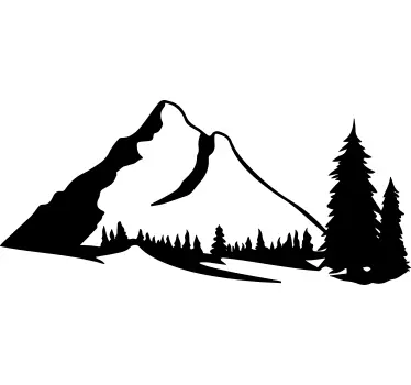 Wandtattoo natur berglandschaft silhouette - TenStickers