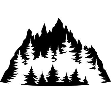 Wandtattoo natur baum-silhouette der berge - TenStickers