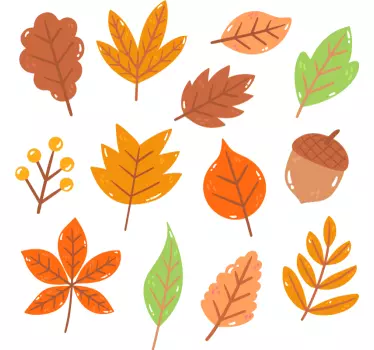 Wandtattoo natur herbstblatt kollektion - TenStickers