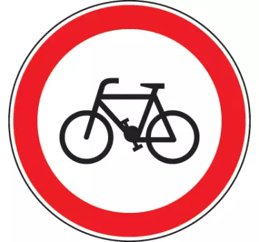 Fahrrad Verbot Schild Aufkleber - TenStickers