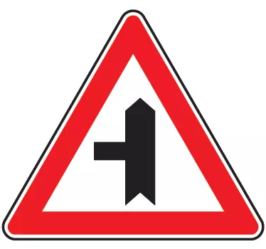 Wandtattoo Verkehrszeichen Kreuzung - TenStickers
