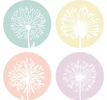 Wandtattoo blumen löwenzahnkreis formen - TenStickers
