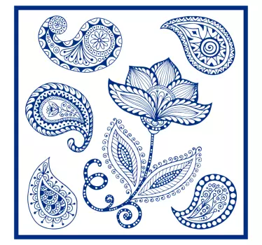 Wandtattoo blumen botanisches paisley element - TenStickers