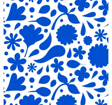 Fliesenaufkleber im floralen blauen stil - TenStickers