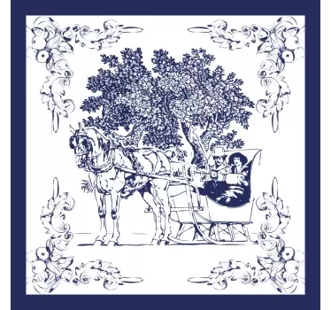Fliesenaufkleber vintage blumenmotiv - TenStickers