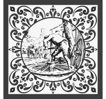 Fliesenaufkleber im vintage handwerksmuster - TenStickers