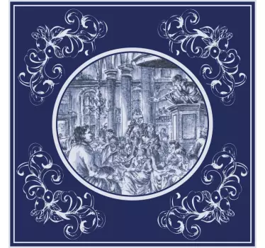 Fliesenaufkleber klassische blaue muster - TenStickers