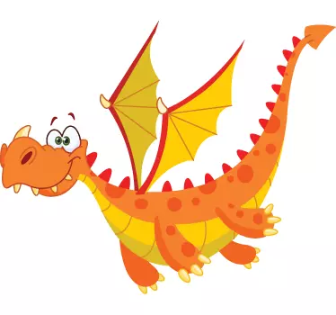 Orangener Drache Wandtattoo Kinderzimmer - TenStickers