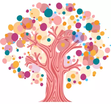 Wandtattoo natur bunte baum-silhouette - TenStickers