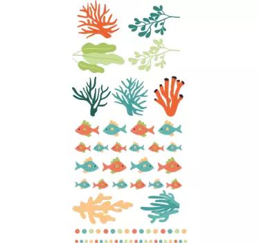 Fisch aufkleber lebendige wasserlandschaft - TenStickers