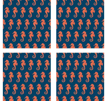 Fisch aufkleber mit seepferdchen musterdesign - TenStickers