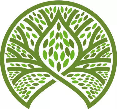 Wandtattoo natur blattiges naturemblem - TenStickers
