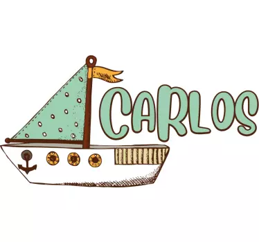 Wandtattoo kinderzimmer niedliches segelboot design - TenStickers