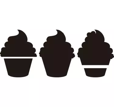 Folie kühlschrank cupcake silhouetten - TenStickers