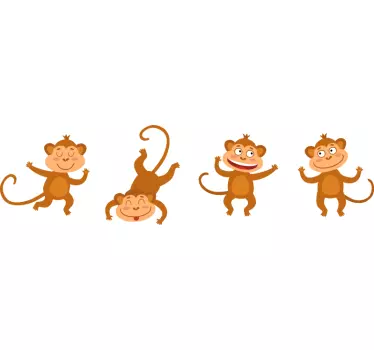 Wandstickers Kinderzimmer Lustige affen - TenStickers