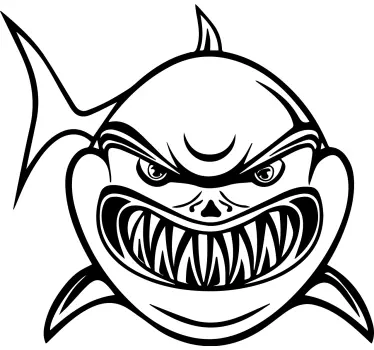 Fisch Aufkleber Einfarbiger wütender hai - TenStickers
