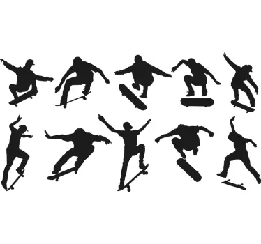 Wandtattoo extremsport skateboarder silhouetten - TenStickers