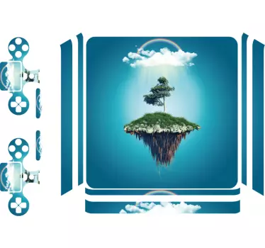 Wandtattoo natur schwimmende insel mit baum - TenStickers