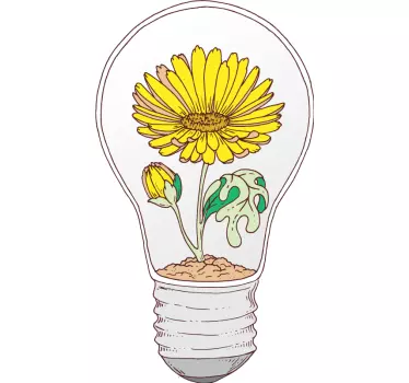 Wandtattoo blumen leuchtende glühbirne - TenStickers