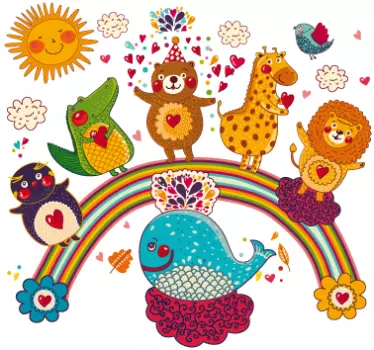Wandtattoo Tierparty - TenStickers